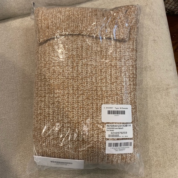 REFORMATION FERN TAN KNIT PULLOVER SWEATER SIZE L - Picture 3 of 5